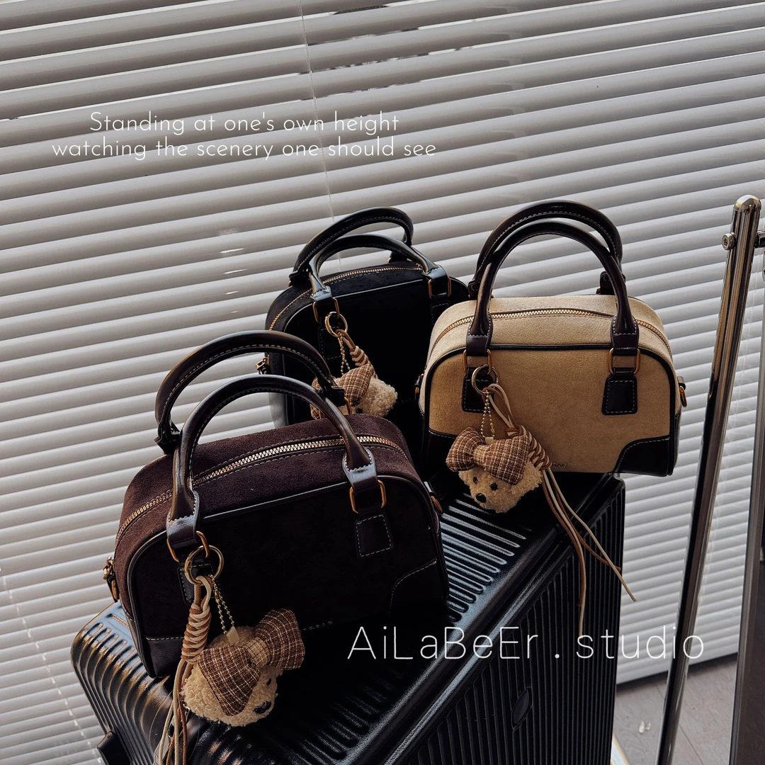 【纽约派对】25秋冬新款简约风韩系保龄球包磨砂单肩包时尚百搭爆款