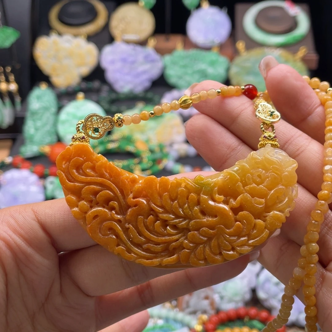 翡翠未镶嵌颈饰代编织