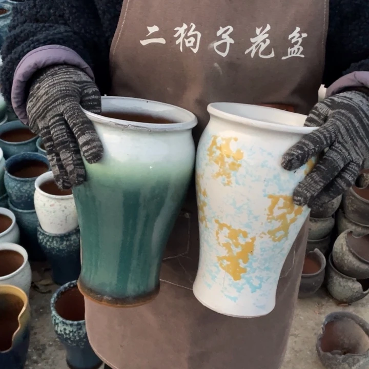 紫砂花盆口15高26瑕疵瑕疵