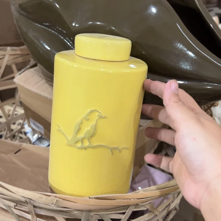 陶瓷花瓶摆件外贸出口（微瑕）高20口4.5公分