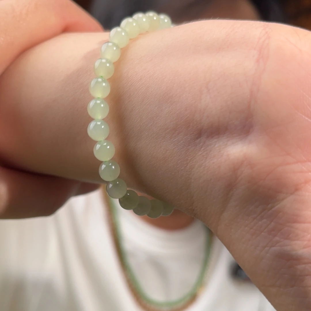 手串未镶嵌和田玉高冰晴水6mm75