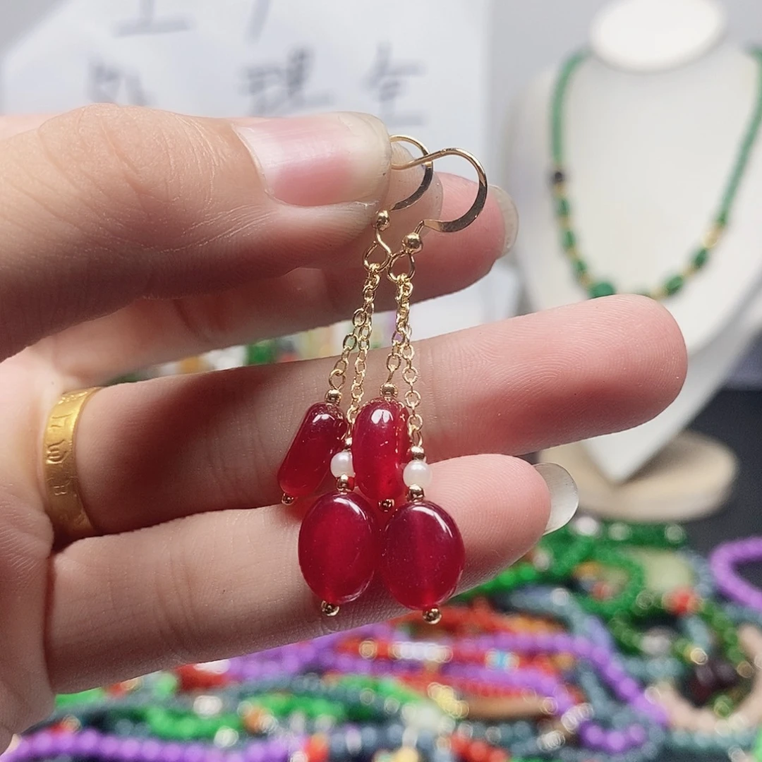 未镶嵌耳钉玛瑙/玉髓40