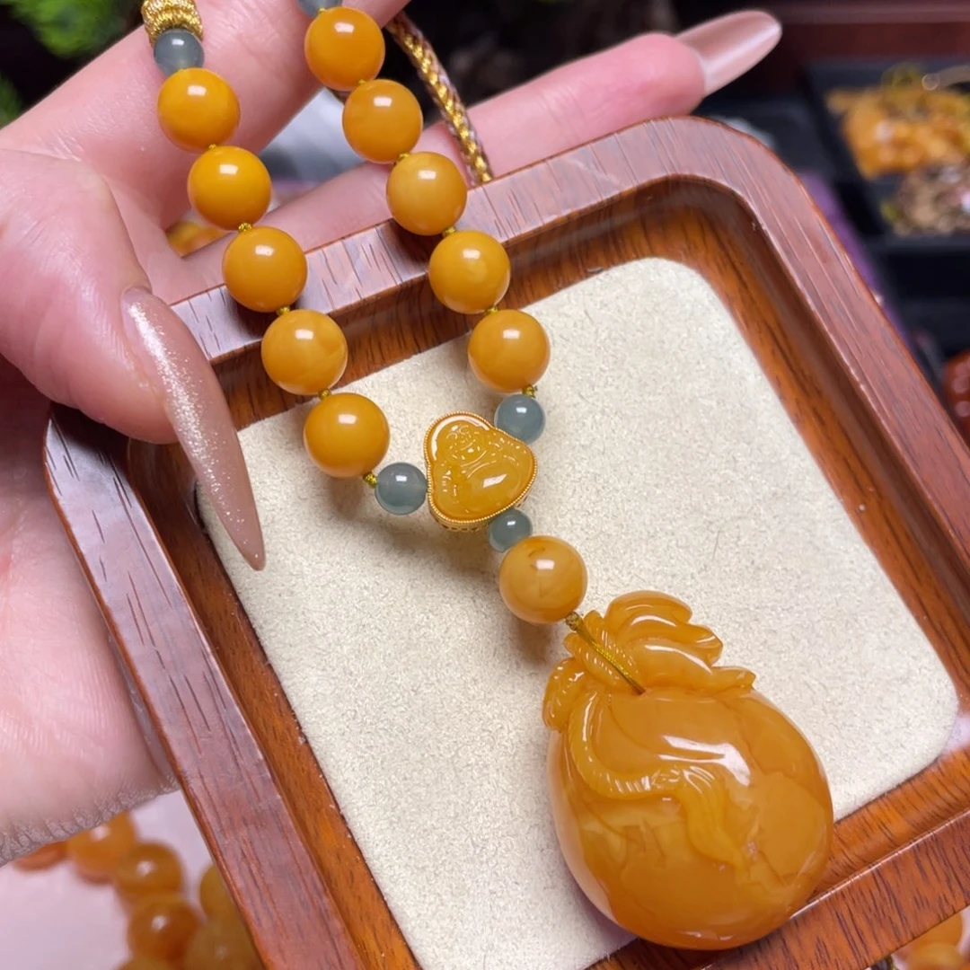 蜜蜡颈饰未镶嵌项链