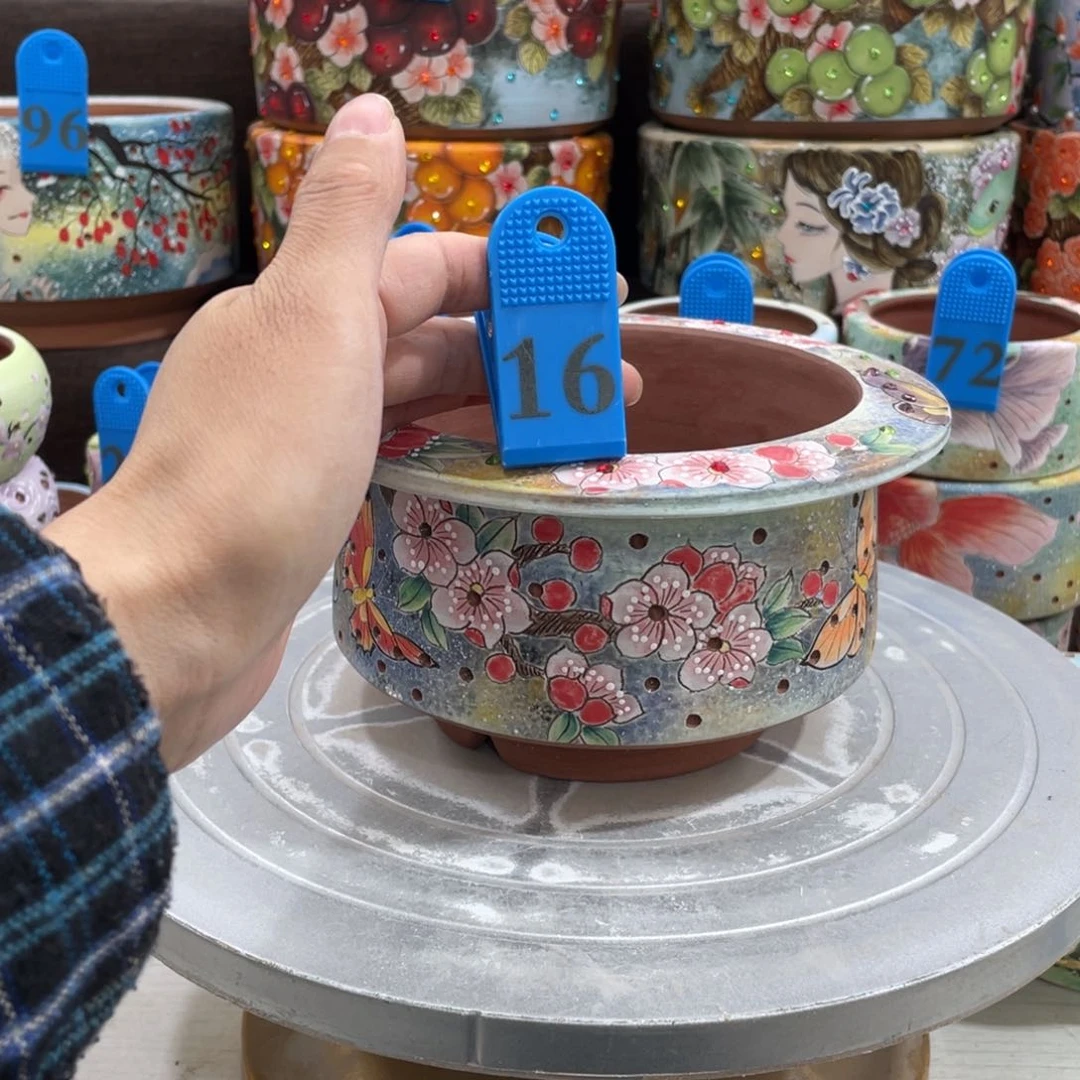 红陶多肉花盆特价蝴蝶