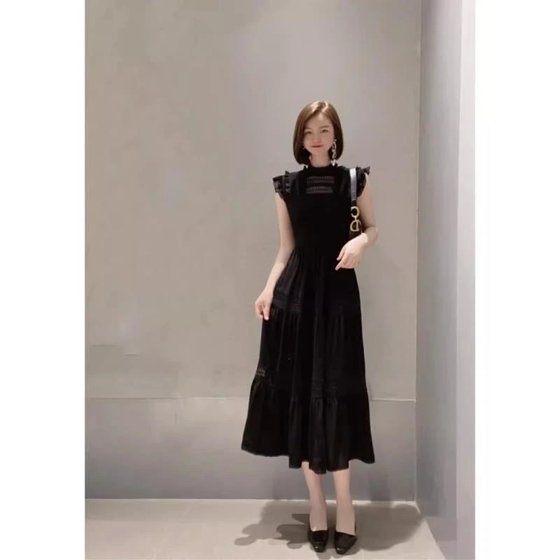 商场同款2025年春夏新款时尚收腰显瘦飞飞袖A字连衣裙女5500112