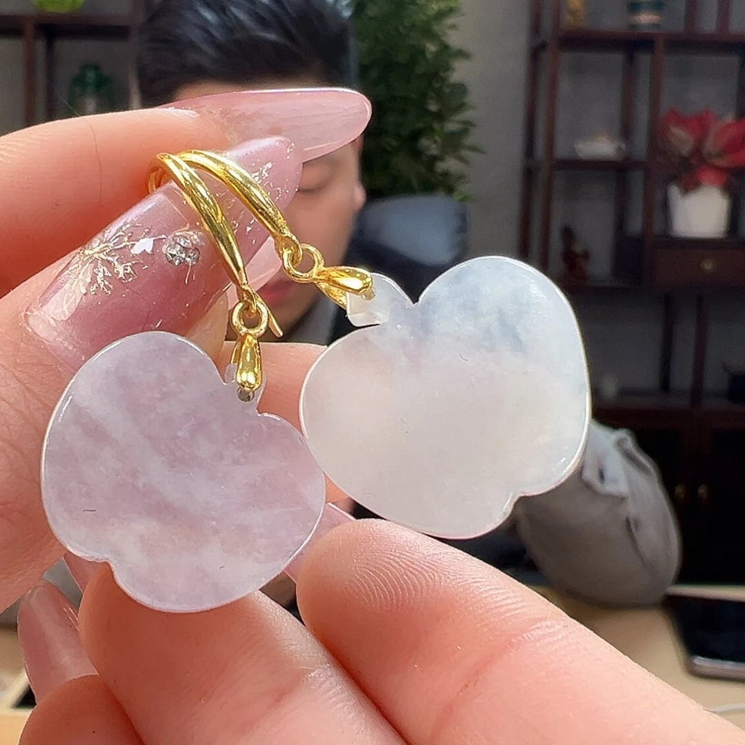 翡翠耳环银S925镶嵌耳环7