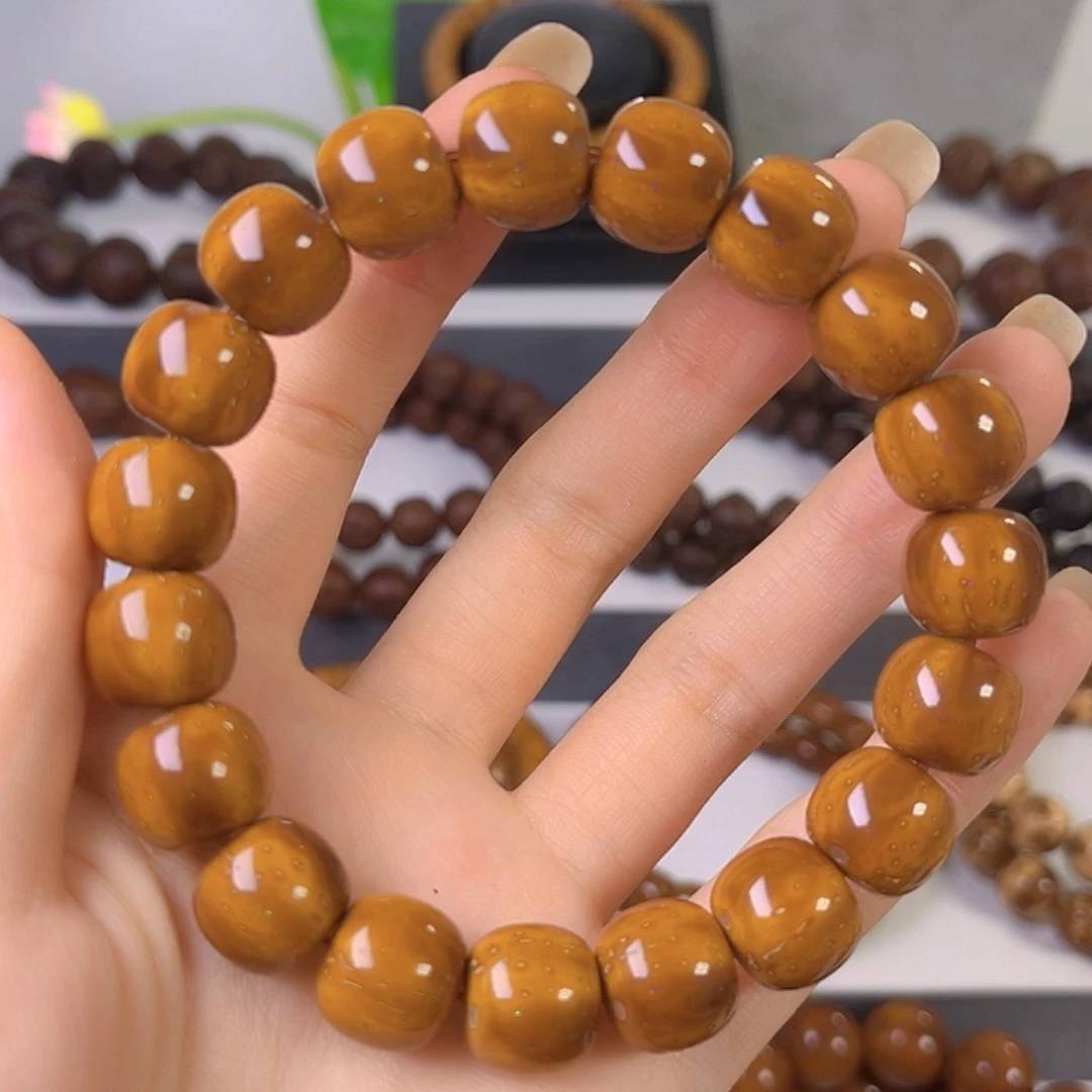 紫金鼠手串精品三花老型半实心