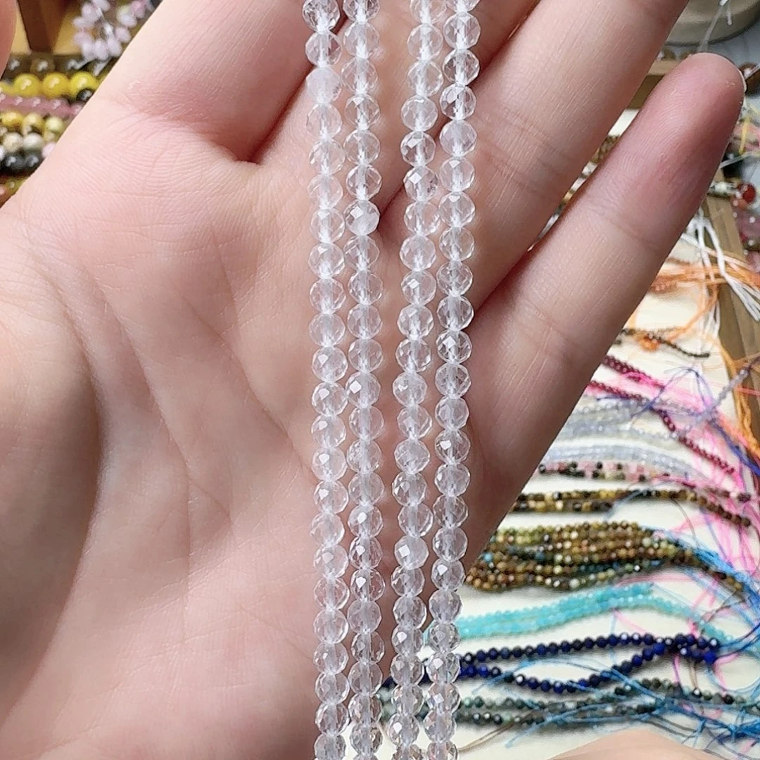 未镶嵌玛瑙/玉髓珠宝半成品卡4白水晶一条