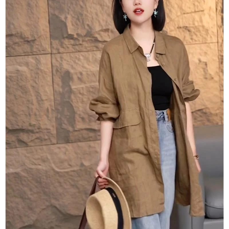 COS MOCO UR夏季复古中长款衬衣女款2025新款爆款减龄洋气轻薄