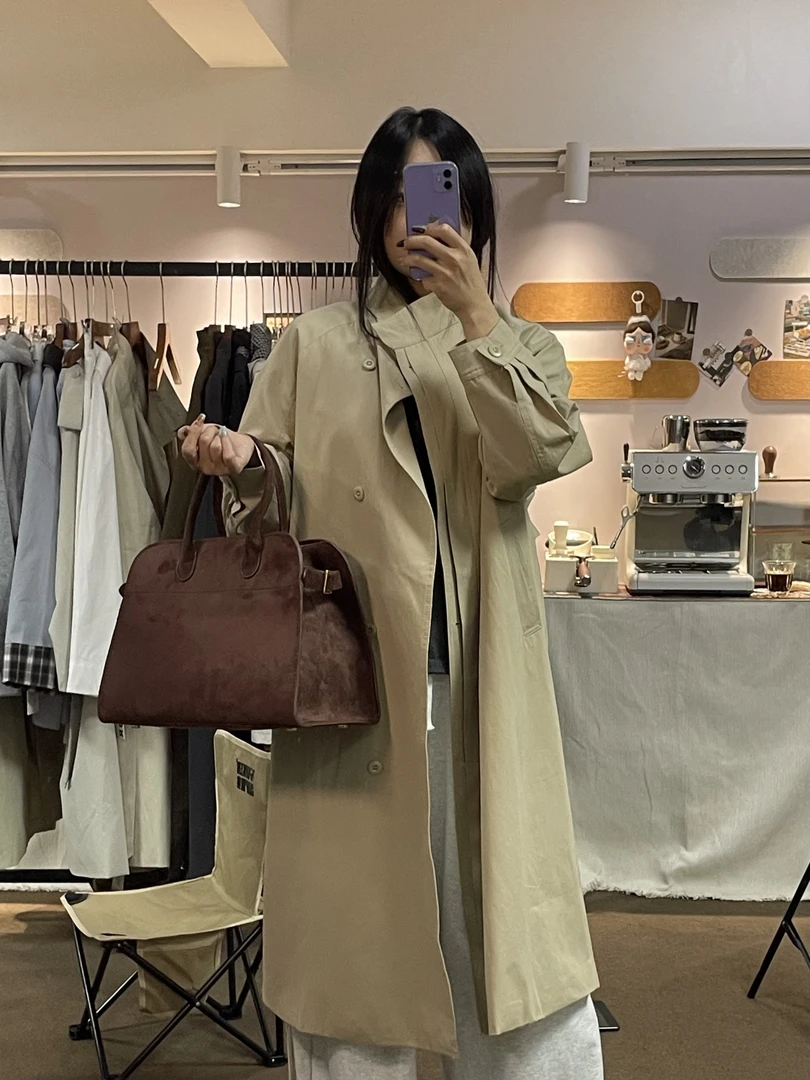 长款立领极简风中长款秋季女风衣外套双排扣时尚气质秋冬韩版
