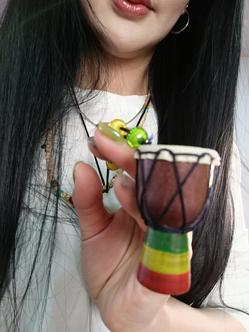 非金属木质吊坠 1.5寸精美实木小鼓吊坠