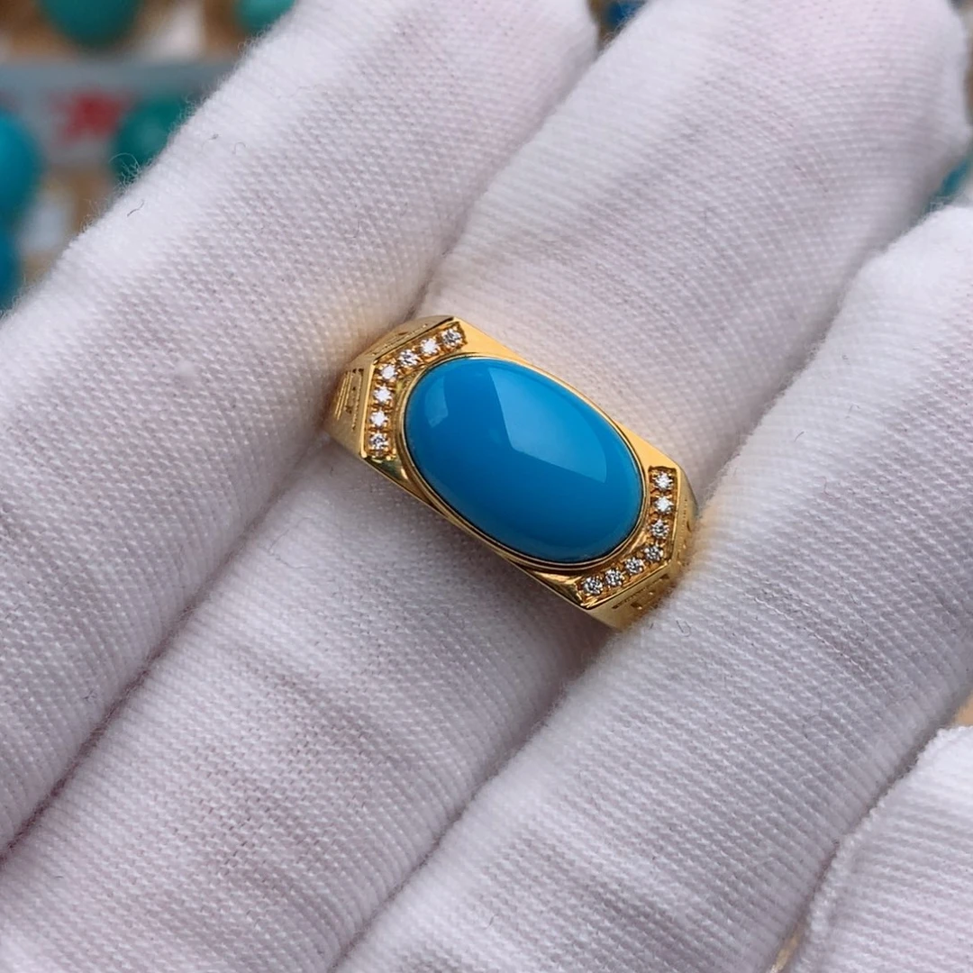 绿松石18K金镶嵌发饰