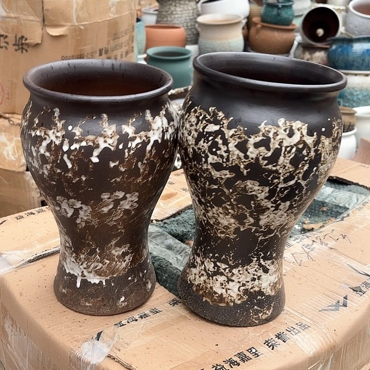 紫砂茶碗侘寂风两个口径15高度27