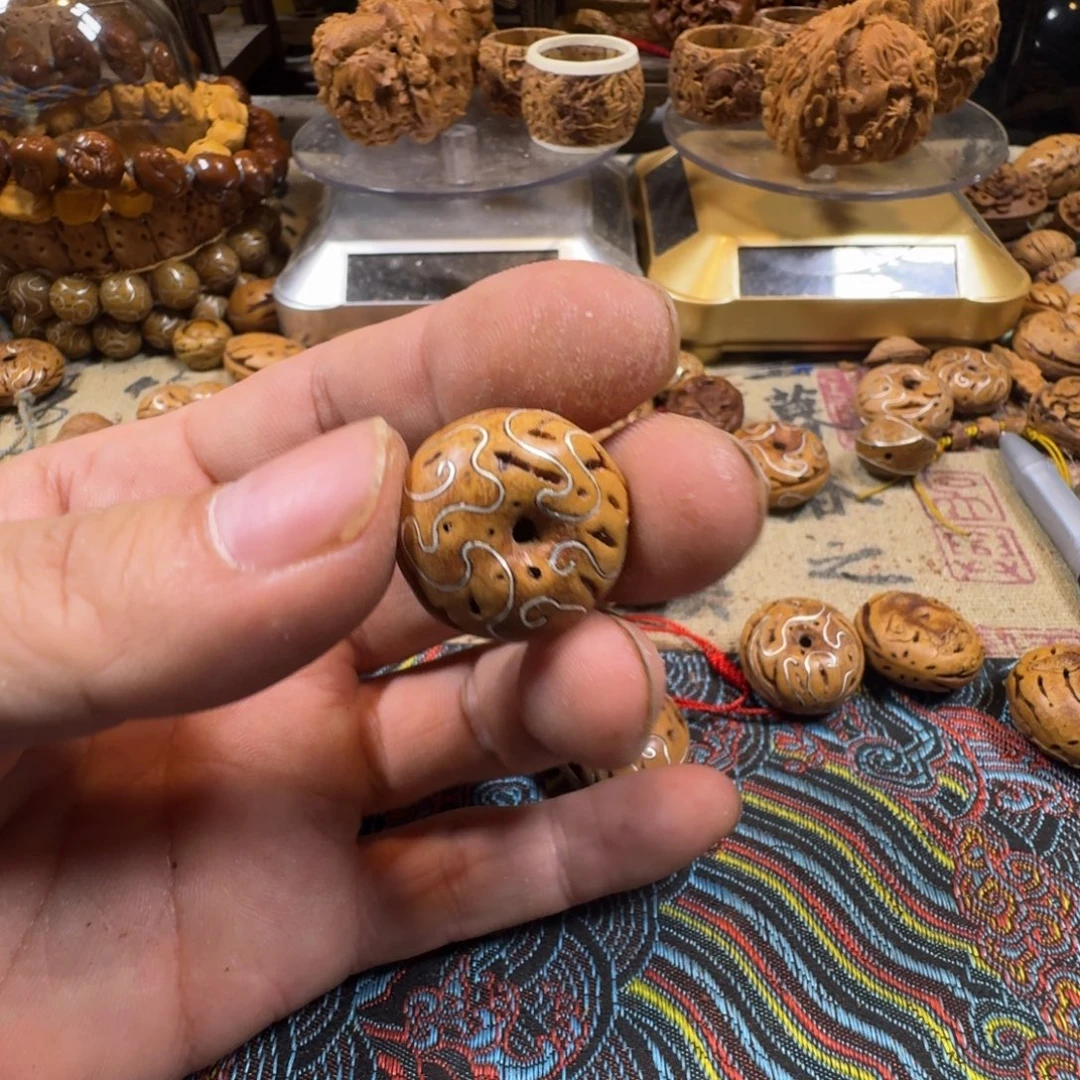 核桃手串/手链挫银平安扣296