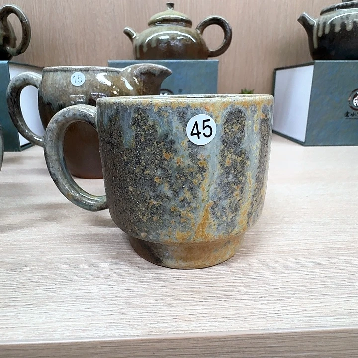 建水紫陶白泥柴烧咖啡杯微瑕