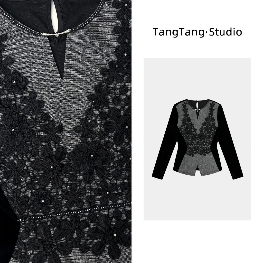 【TangTang·Studio】花影上衣高级气质女装气质卫衣上衣-2511820