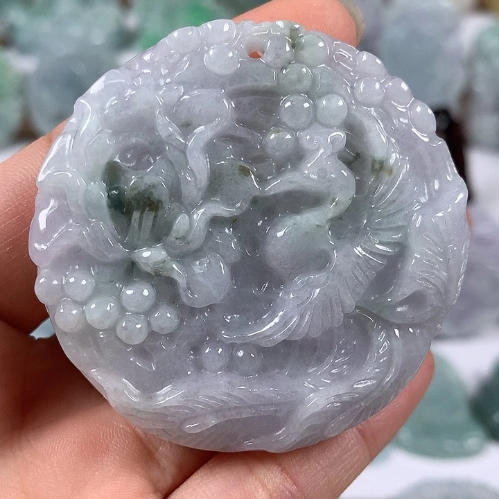 颈饰未镶嵌翡翠凤穿牡丹两面工艺福利