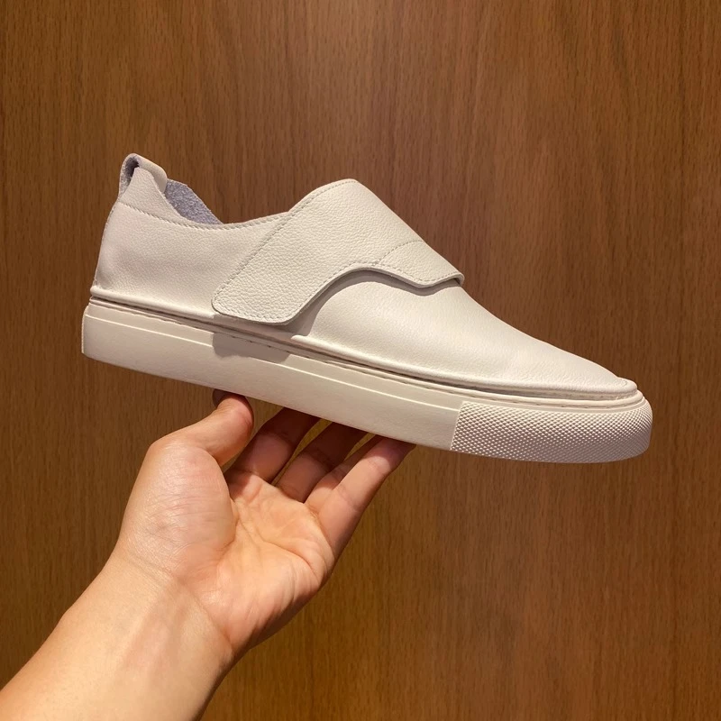 鞋子男款春季小白鞋男时尚透气一脚蹬懒人鞋潮流百搭白色休闲板鞋