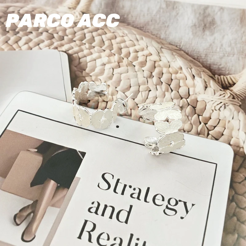 铜合金耳饰 H601 日系炫彩蝴蝶耳钉