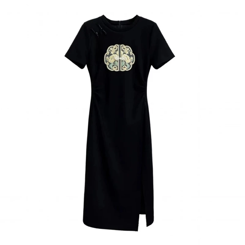 W 24017 女装连衣裙时尚黑色