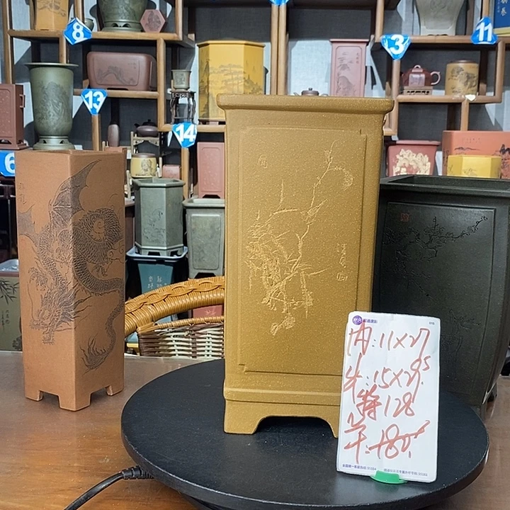 紫砂花盆降坡泥签筒特价