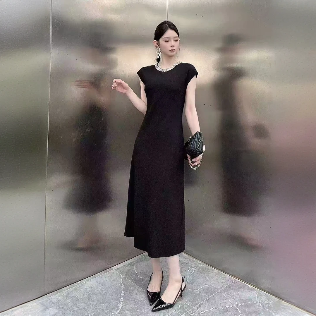 6659女士镂空长款轻奢风连衣裙---z