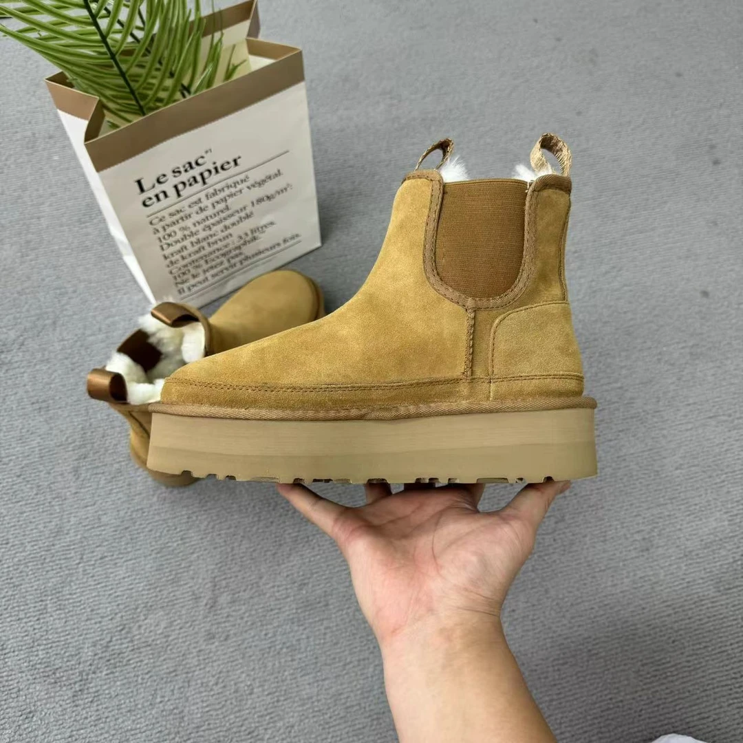 桑坡工厂上新切尔西雪地靴真皮真毛冬季加厚保暖休闲百搭