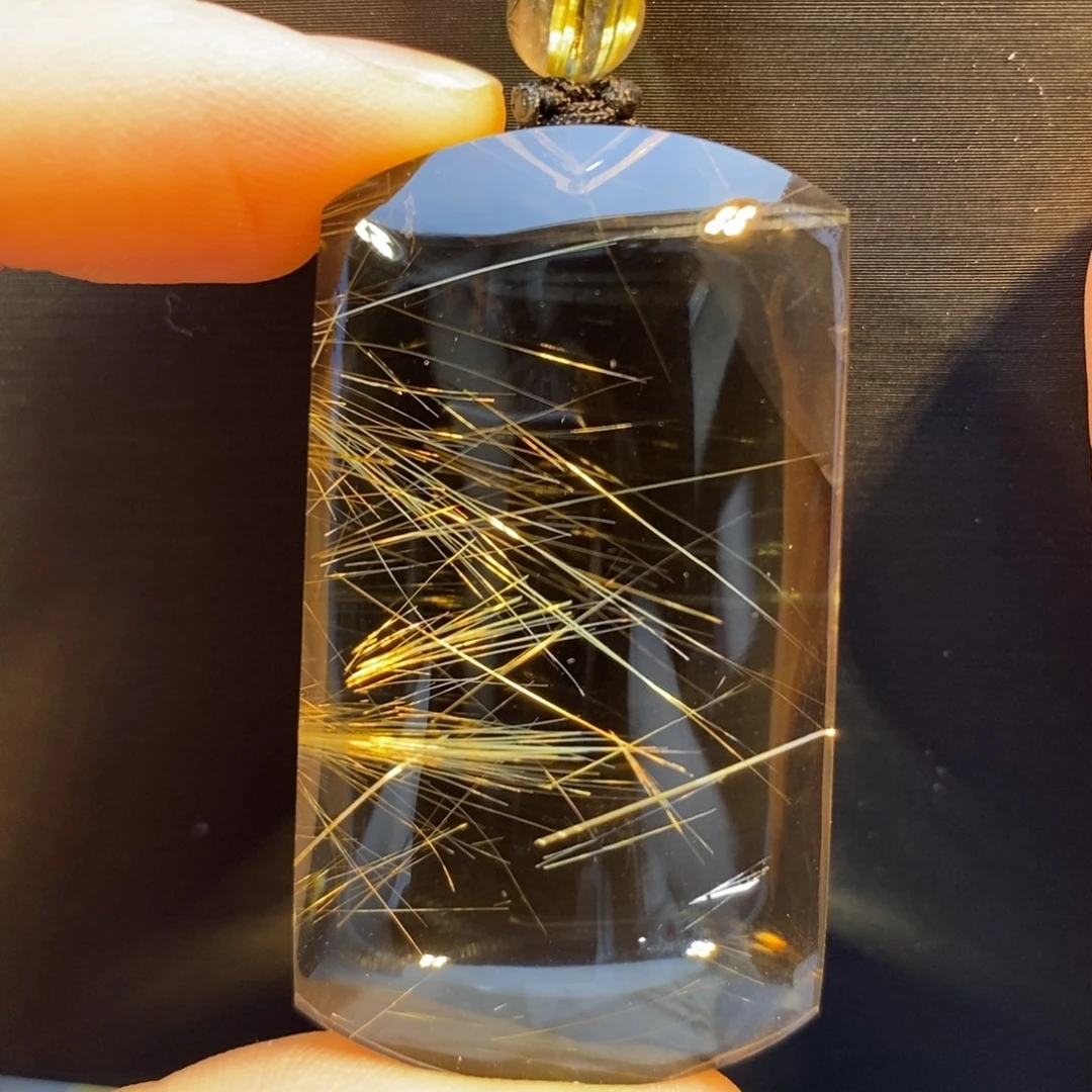 水晶颈饰未镶嵌金发晶无事牌
