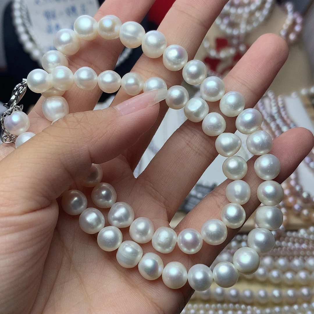 未镶嵌淡水珍珠8-9a67项链