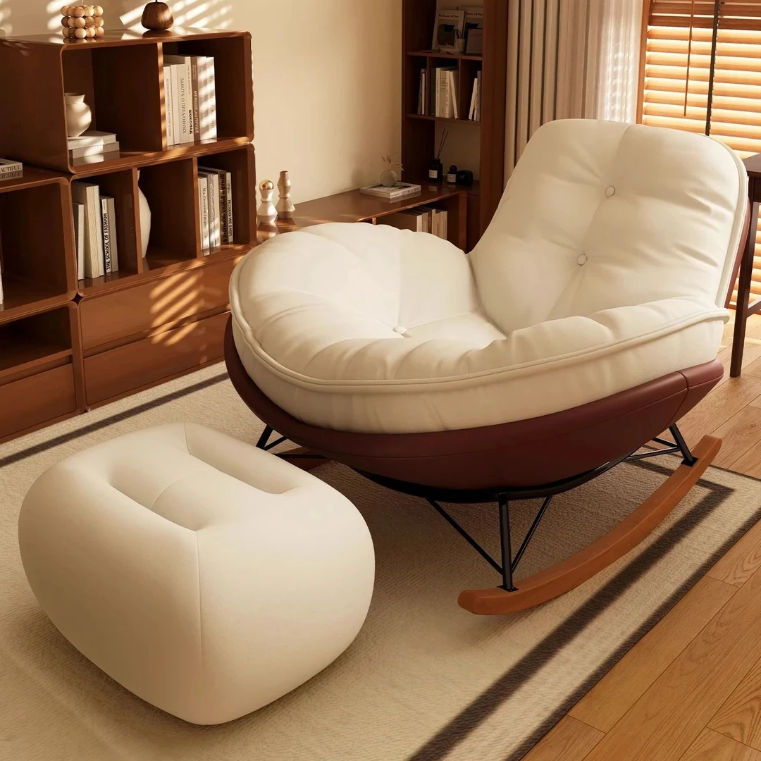 简约企鹅摇椅躺椅阳台沙发家用休闲椅客厅轻奢蜂窝懒人休闲摇摇椅