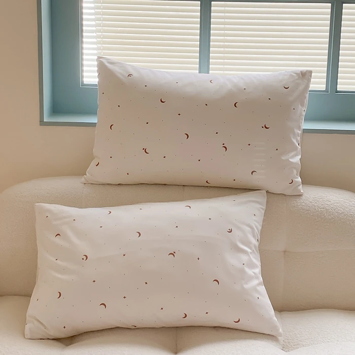 特价！小清新印花水洗棉100%全棉枕套柔软透气学生单人双人超柔ZXS