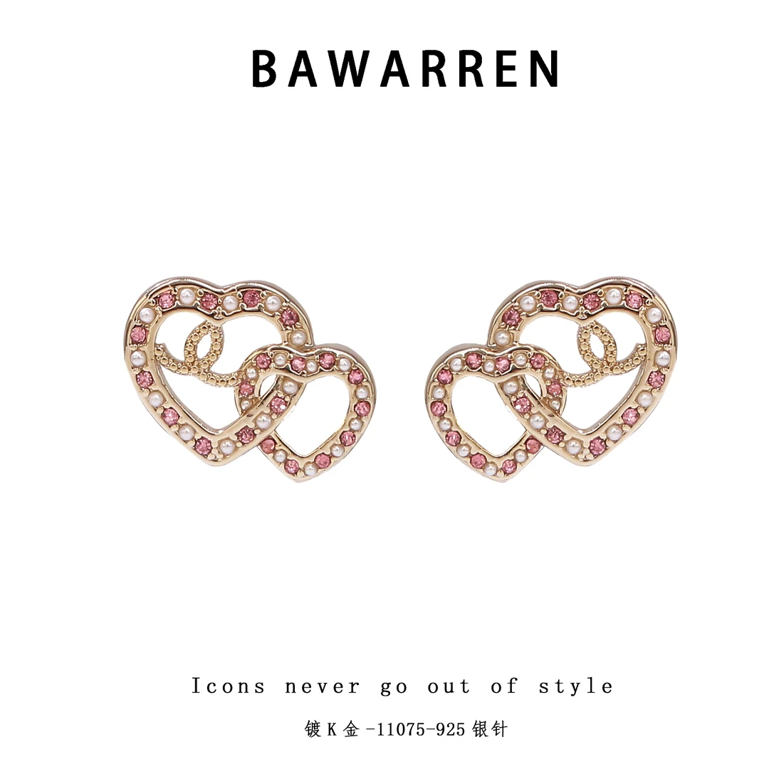Bawarren 11075-【爱心】精致耳环简约