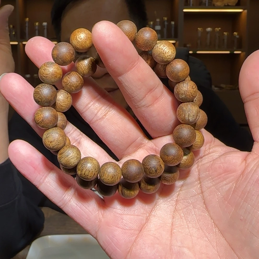 沉香手串单圈白奇圆珠1.0/7g多样性发一条