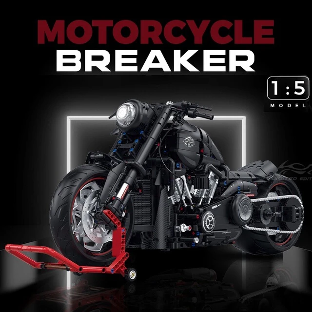 古励60521新品1：5突破者摩托机车拼装积木模型高难度男孩子玩具