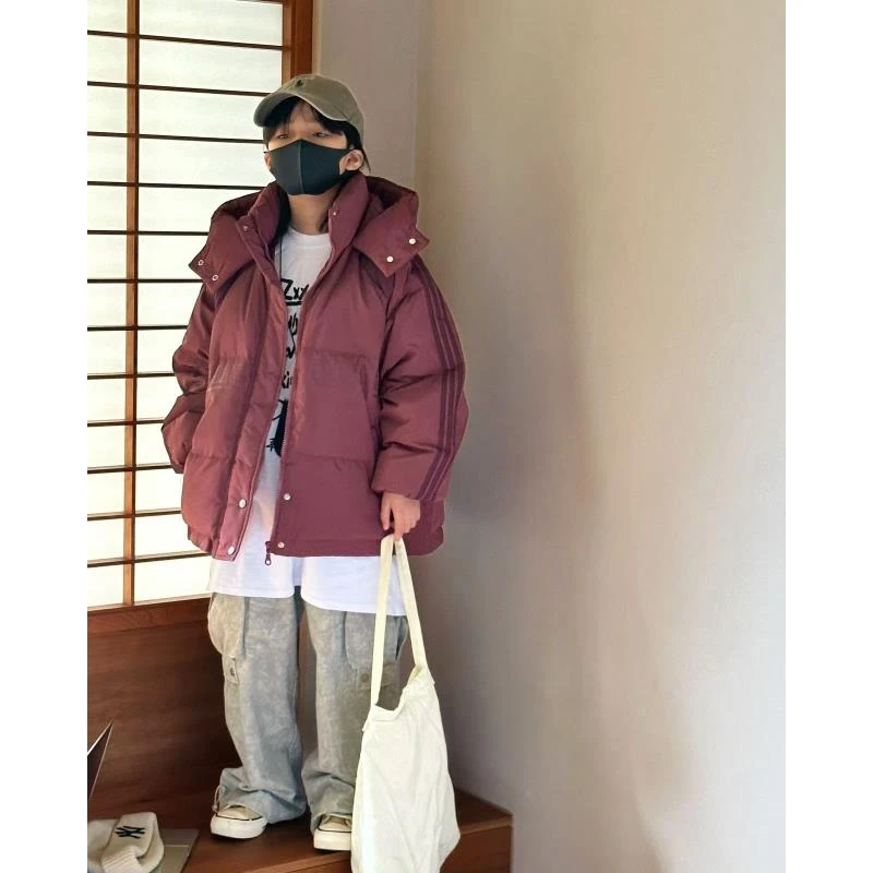 412254《红》优选韩版儿童休闲百搭时尚连帽洋气羽绒服