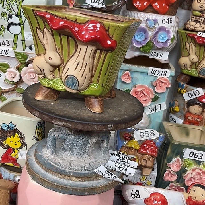 紫砂花盆粗陶材质多肉花盆