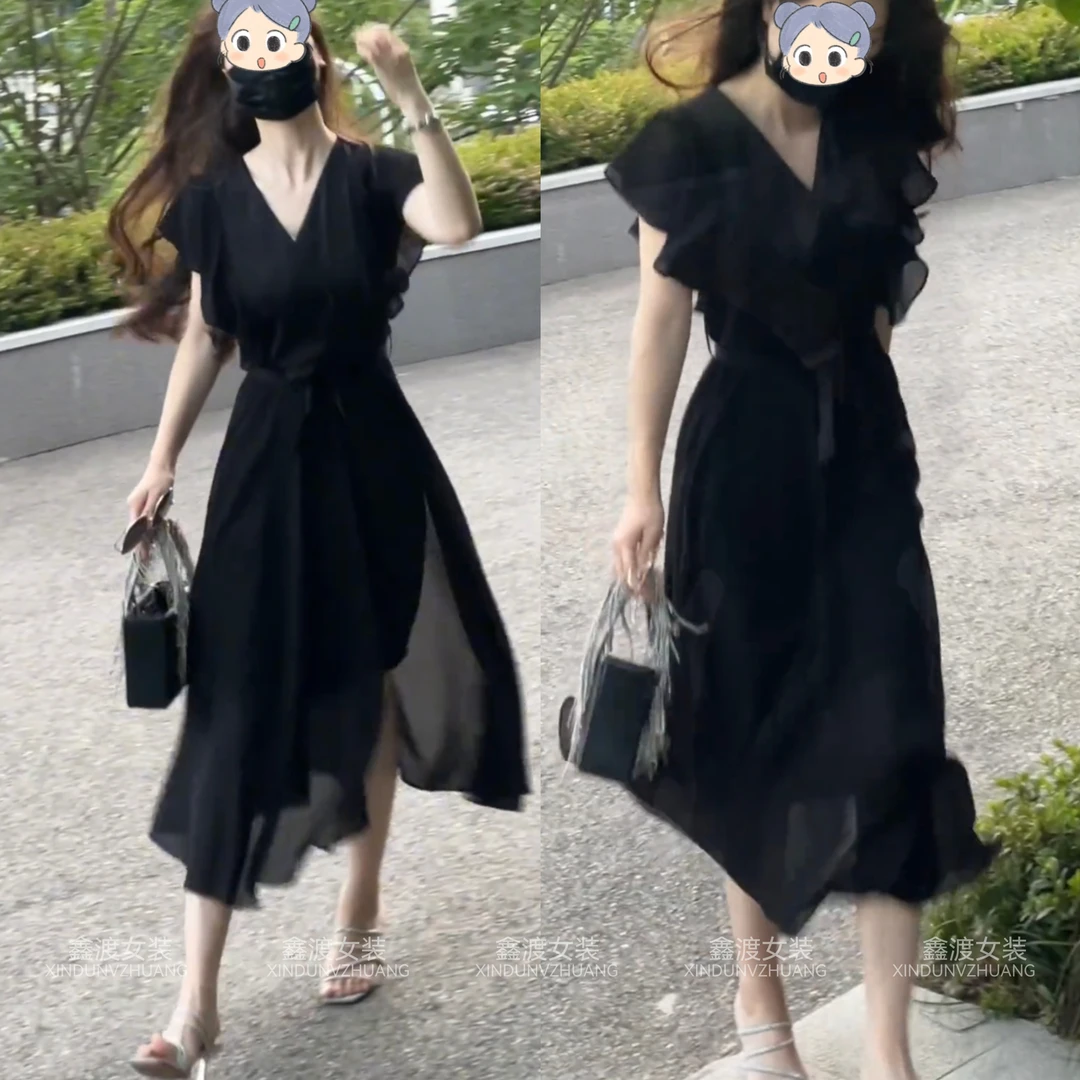 2025夏季新款时尚显瘦气质女士网红洋气连衣裙百搭款D21284