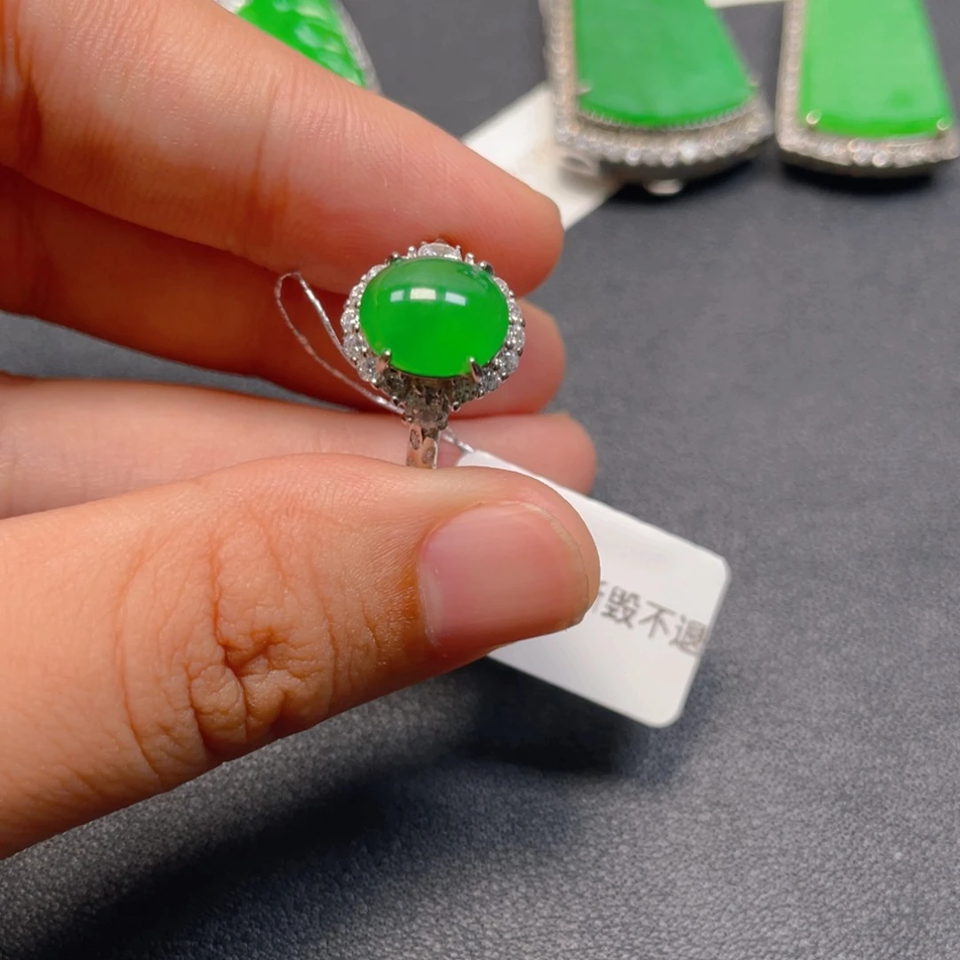 翡翠银S925镶嵌吊坠(不含链)