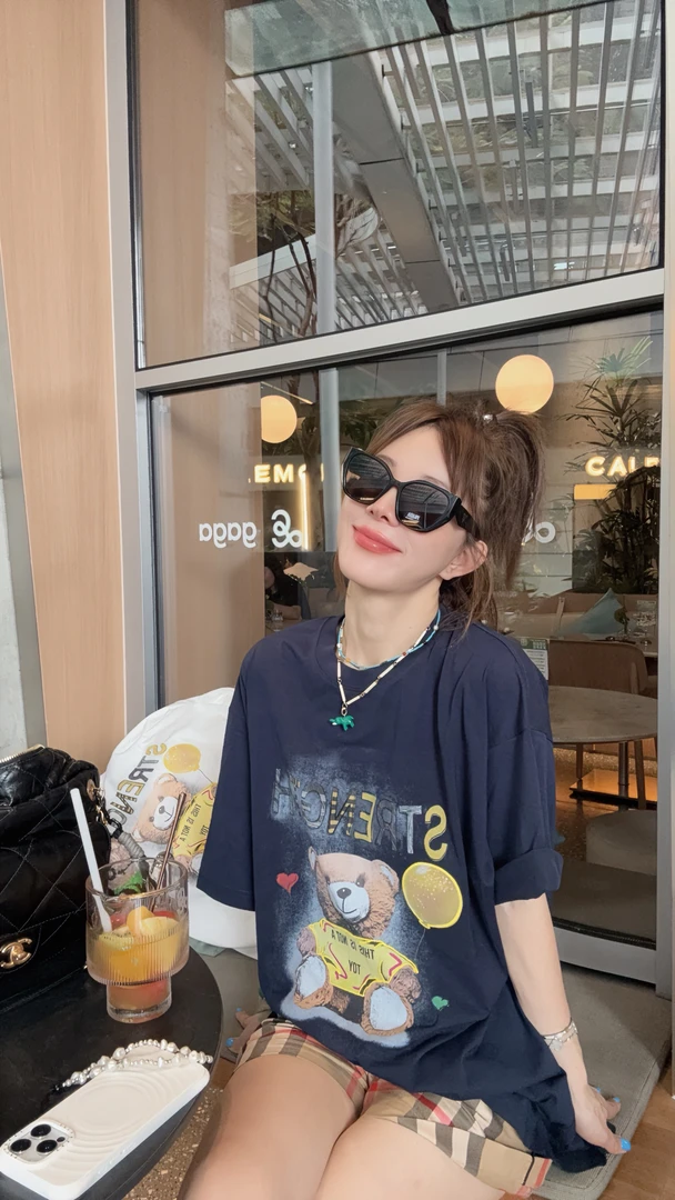 （小熊卡通）~短袖休闲款新潮风T恤卡通百搭印花减龄
