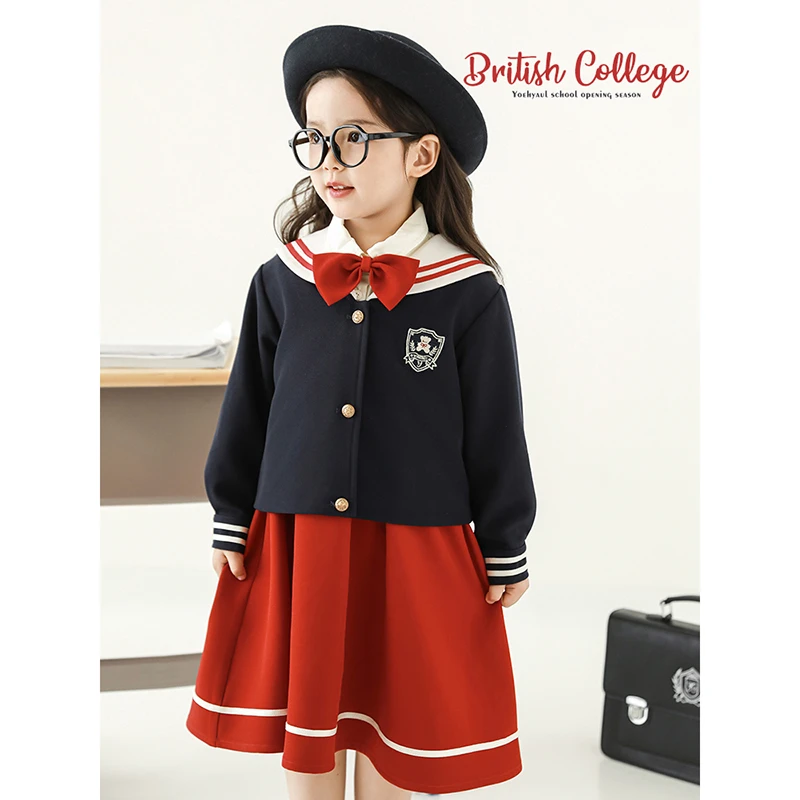 幼悠春壹波【英伦学院】女童学院风春秋梭织翻领jk外套潮汉服 C2995