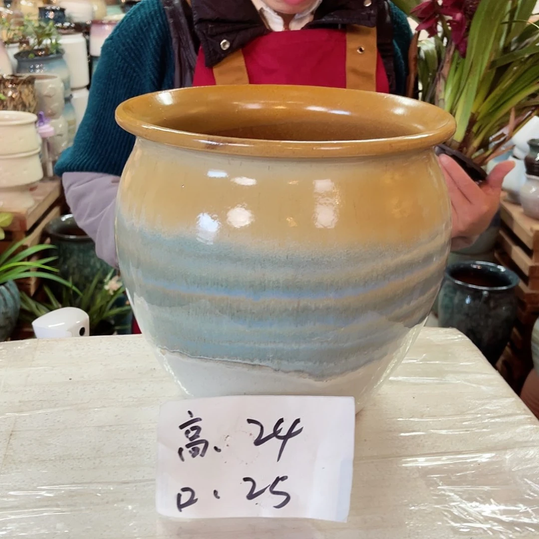 紫砂花盆高度24口径25