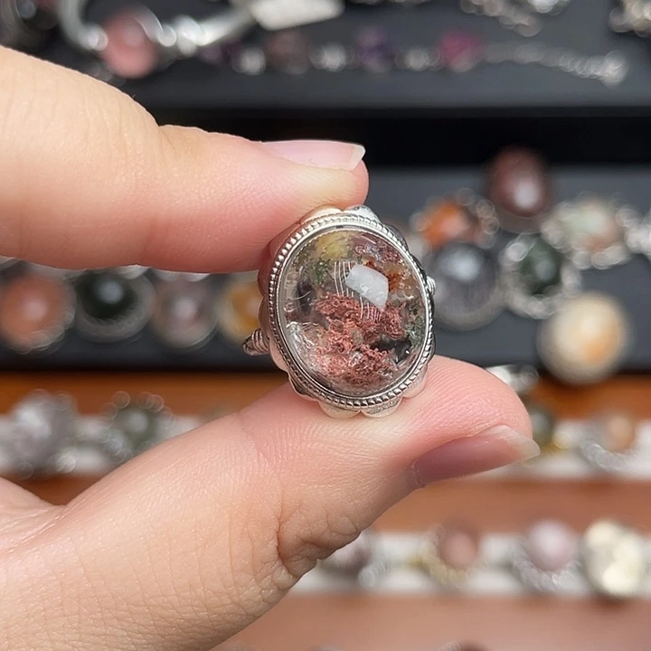 戒指银S925镶嵌水晶