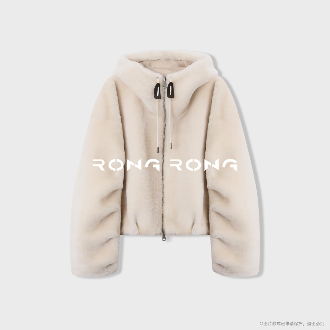 溶溶【流光雪】RONGRONG 西班牙进口美利奴羊皮毛一体皮草MW25170