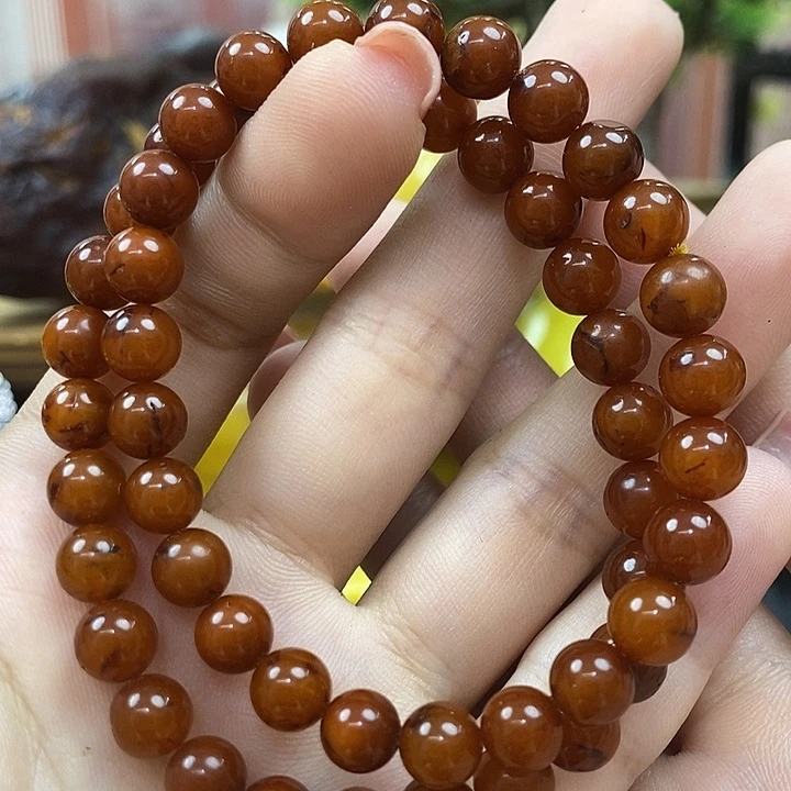 琥珀未镶嵌戒指手串