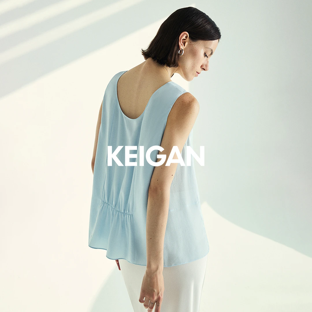 开间/春夏B备 極简ROW风轻盈细腻全真丝缎面轻纱拼接抽褶U领背心