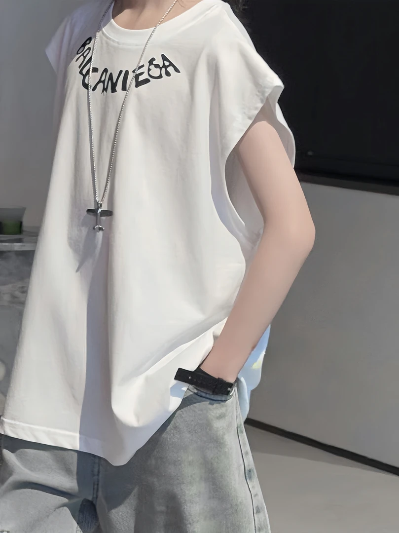 【小哥穿搭】男童爆款坎袖背心夏装新款儿童上衣潮流T恤宽松25202