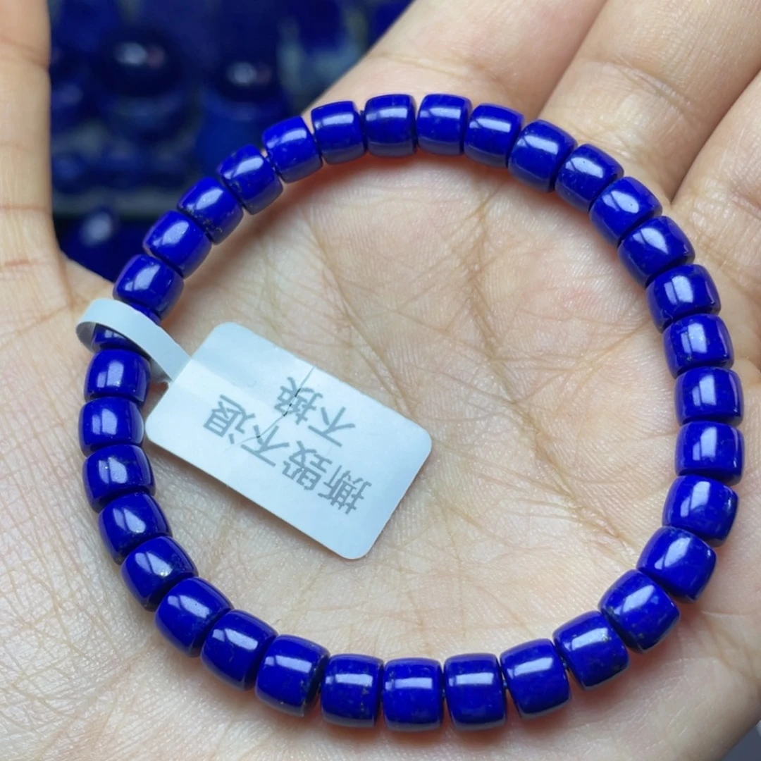 青金石未镶嵌6×4mm直切手串