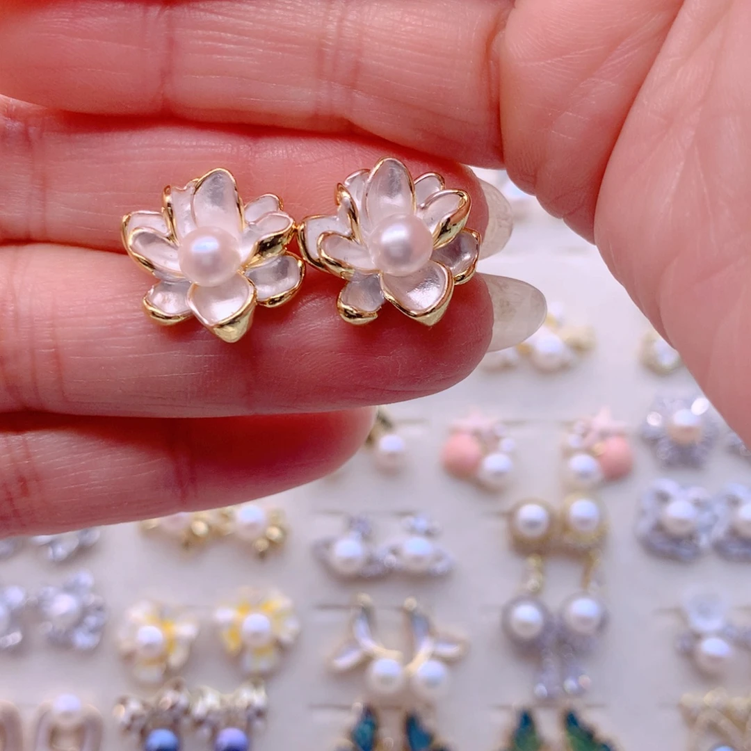 淡水珍珠耳饰合金