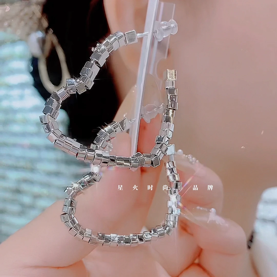 铜合金耳饰 936-简约爱心时尚甜美金属风时尚百搭小众欧美耳环