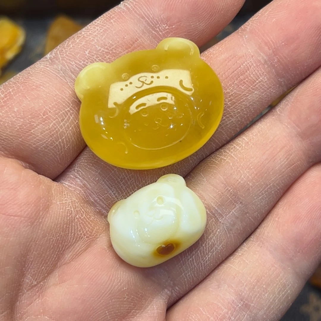 定制琥珀未镶嵌娜熊头